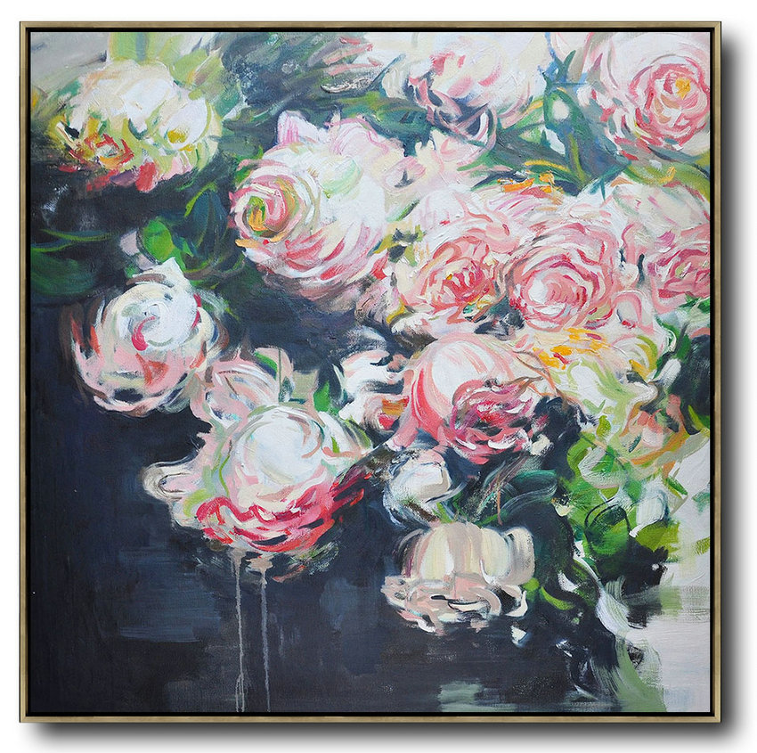 Abstract Flower Oil Painting Large Size Modern Wall Art #ABS0A3 - Click Image to Close